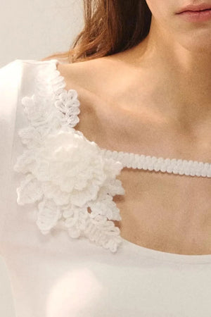 Elegant Floral Ribbon Blouse