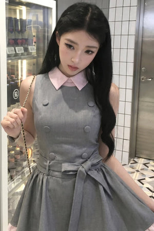 Elegant French Double-Breasted Dress