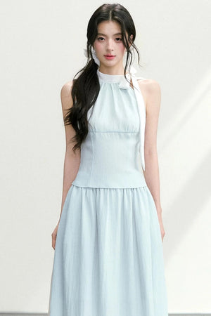 Elegant Halter Neck Suit Set-Up