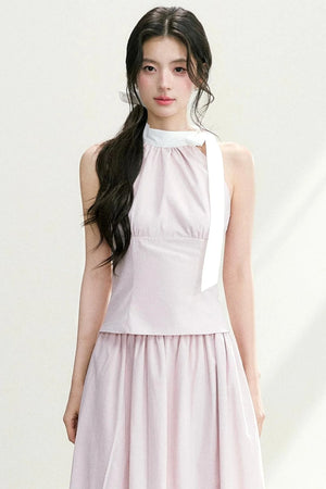 Elegant Halter Neck Suit Set-Up