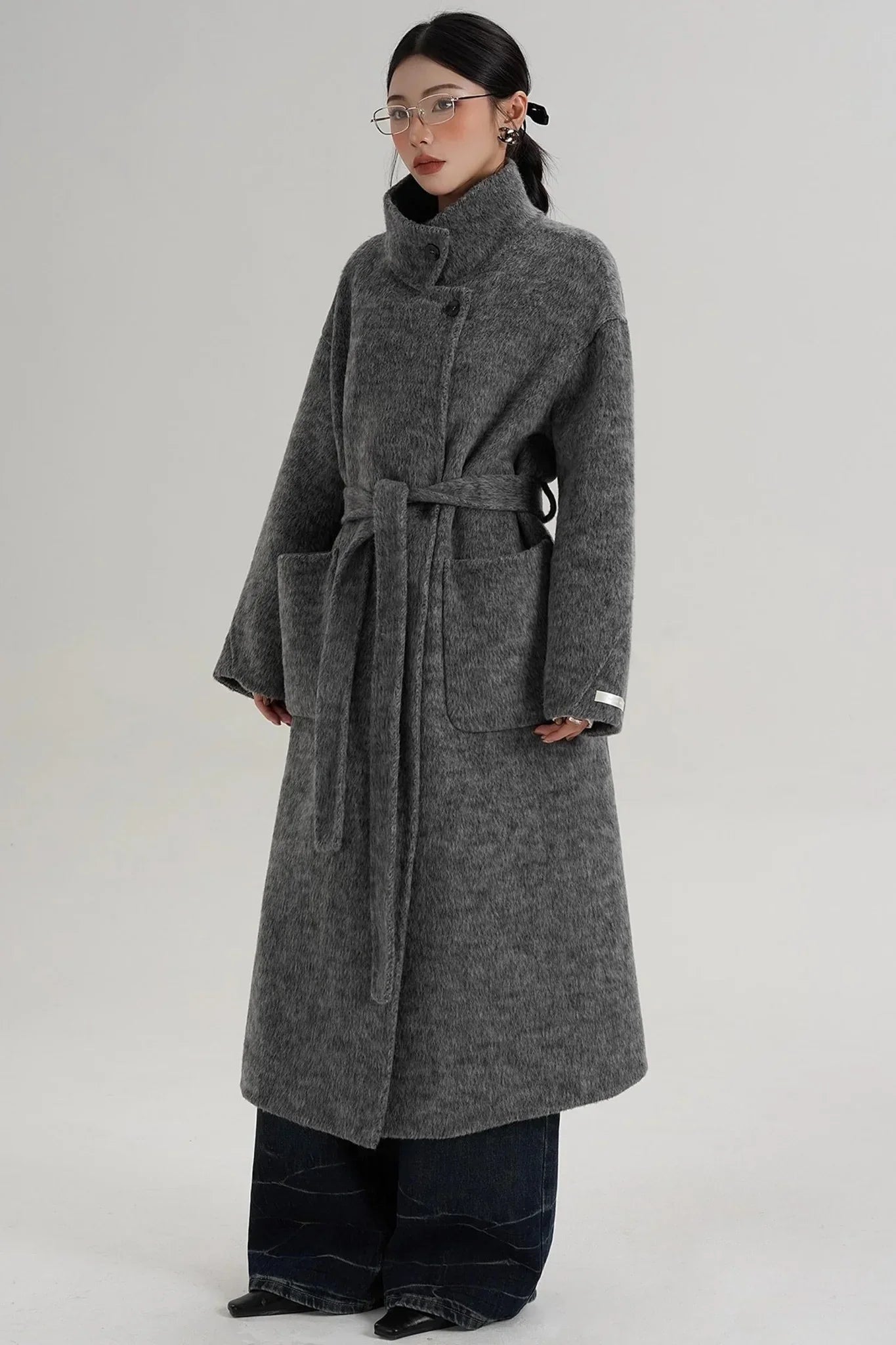 Elegant High-Neck Wool Coat