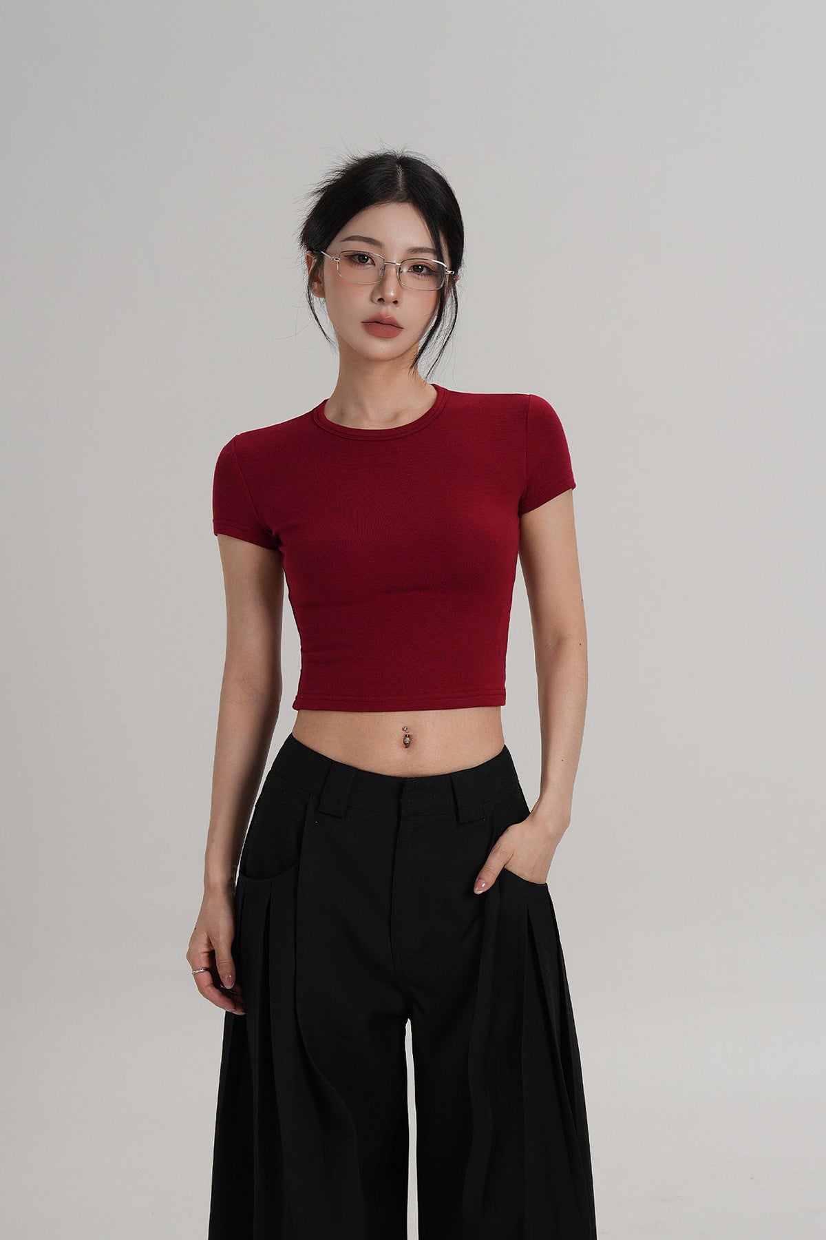 Elegant High-Waisted Crop Top