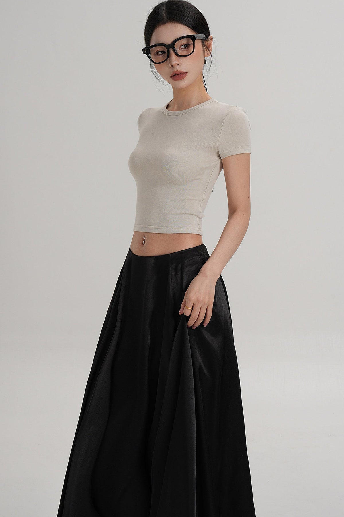 Elegant High-Waisted Crop Top