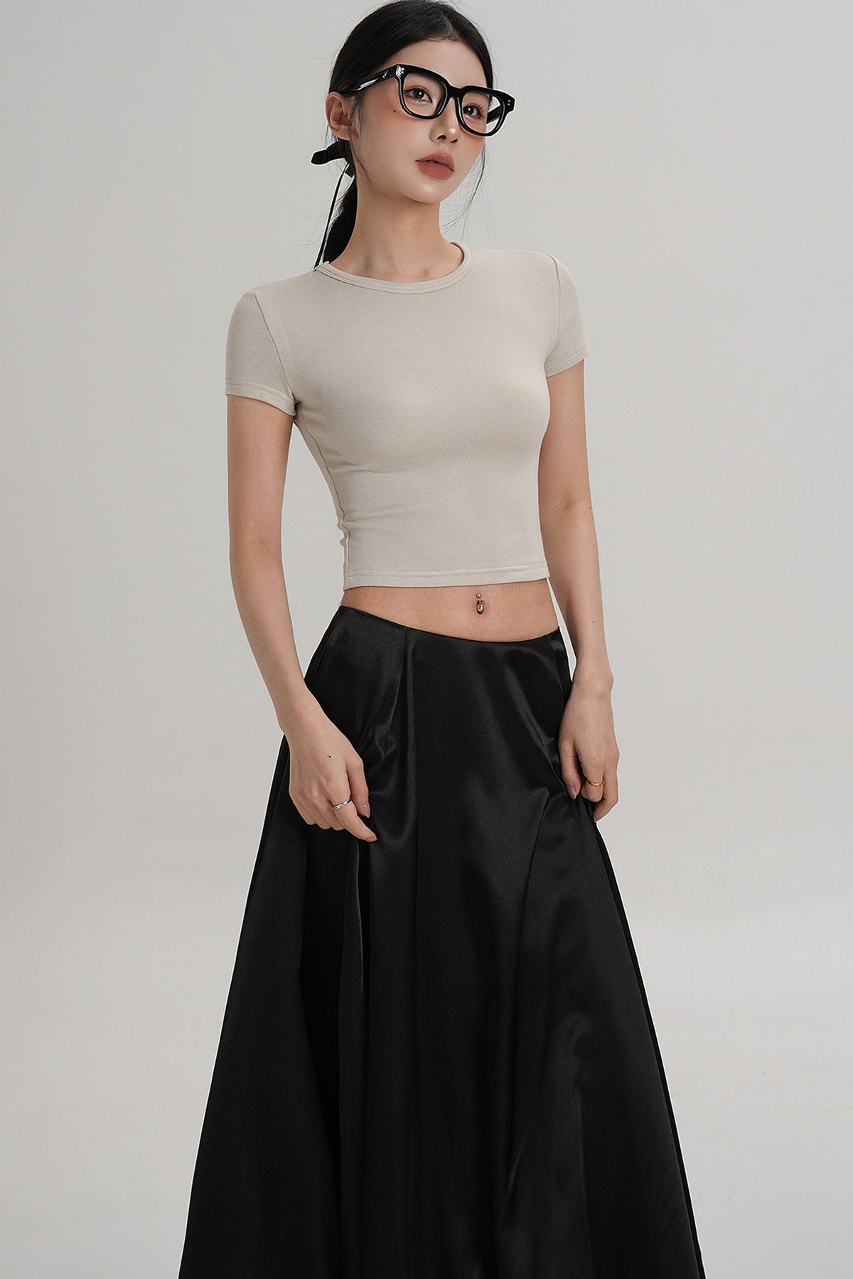 Elegant High-Waisted Crop Top