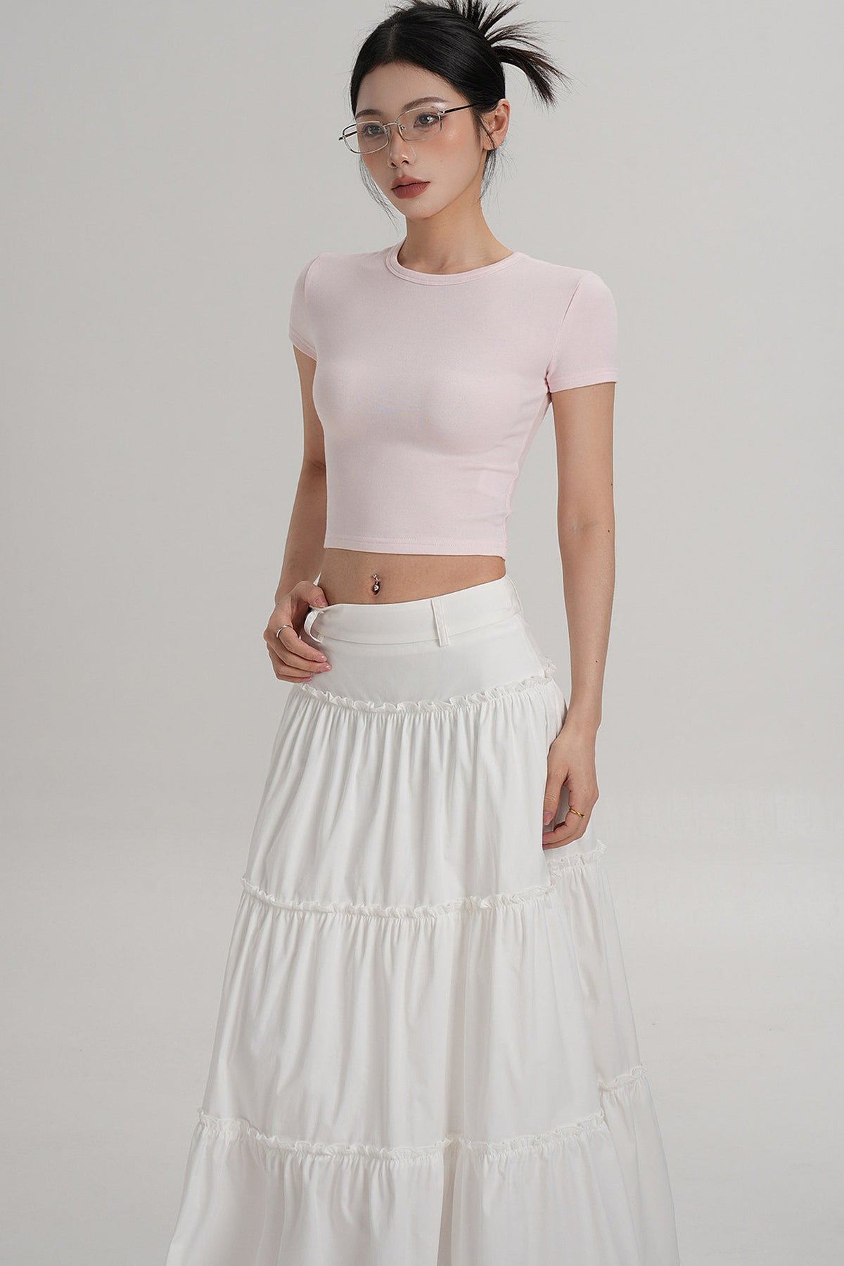 Elegant High-Waisted Crop Top