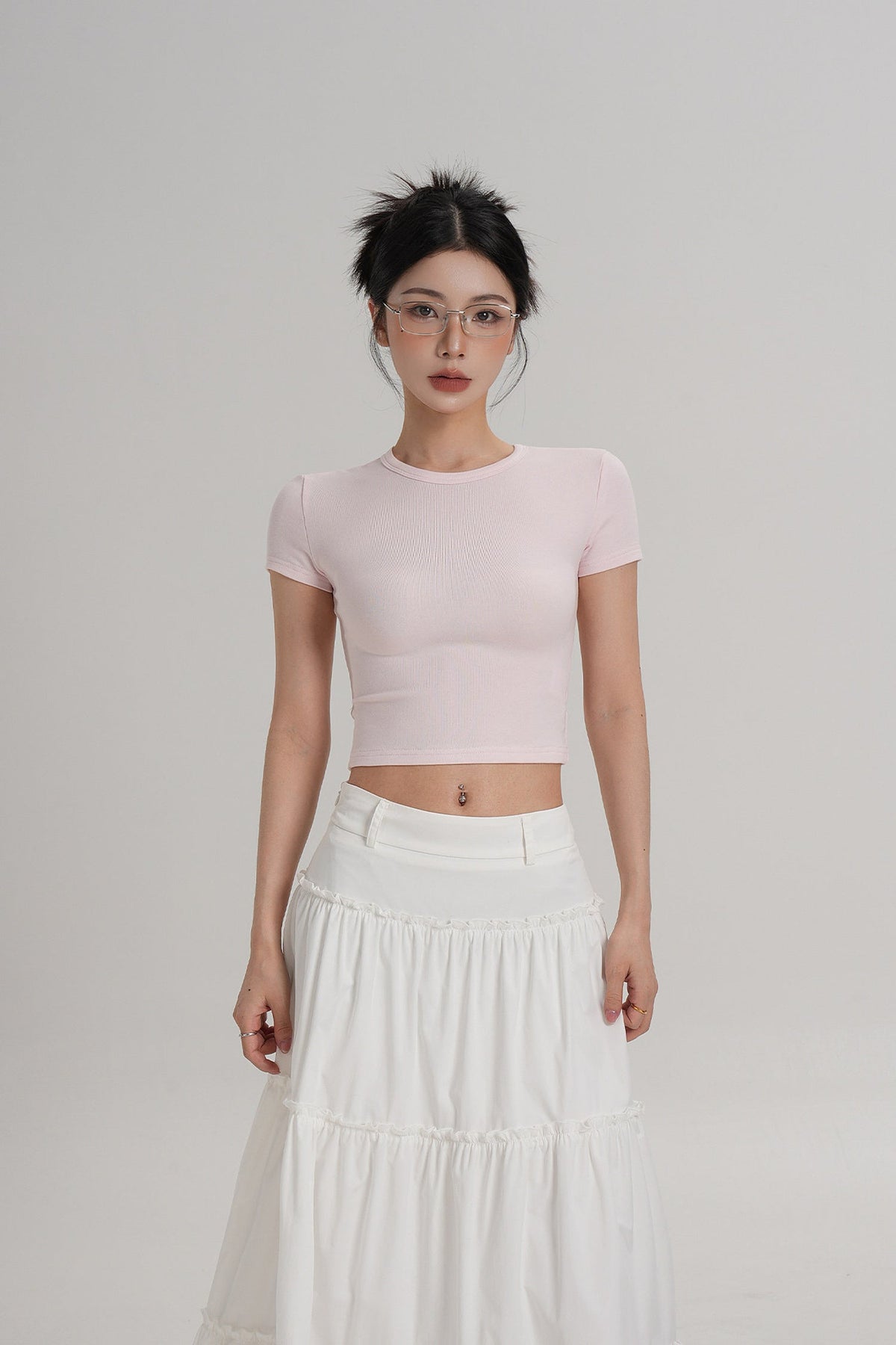 Elegant High-Waisted Crop Top