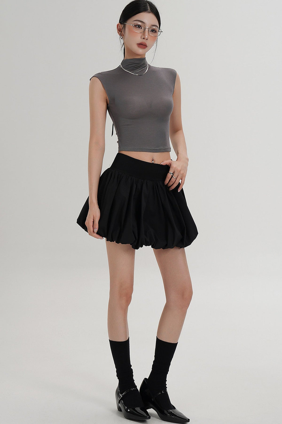 Elegant High-Waisted Sleeveless Top