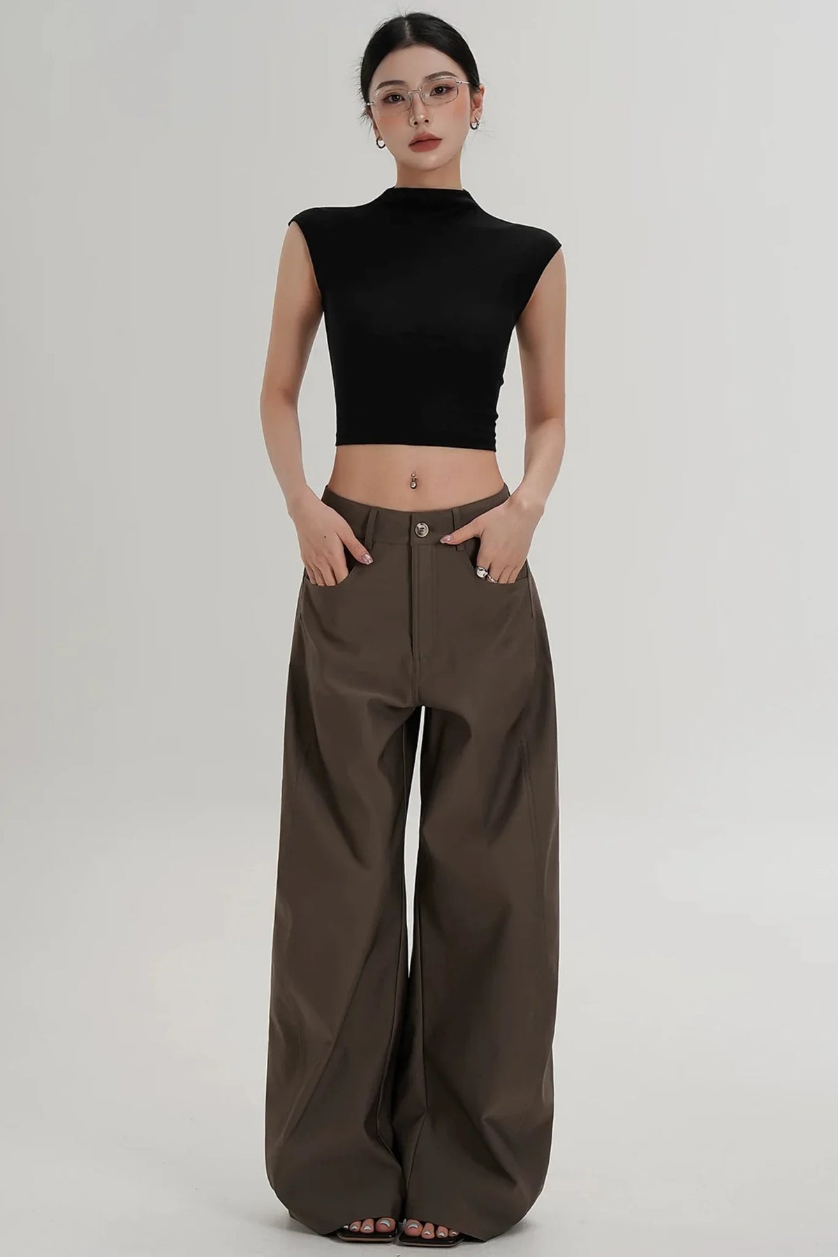 Elegant High-Waisted Sleeveless Top