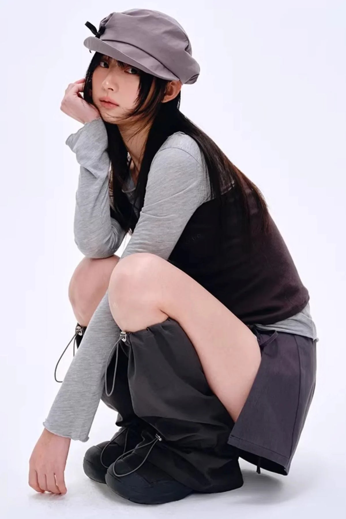 Elegant Irregular Pleated Newsboy Cap
