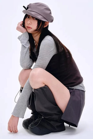 Elegant Irregular Pleated Newsboy Cap