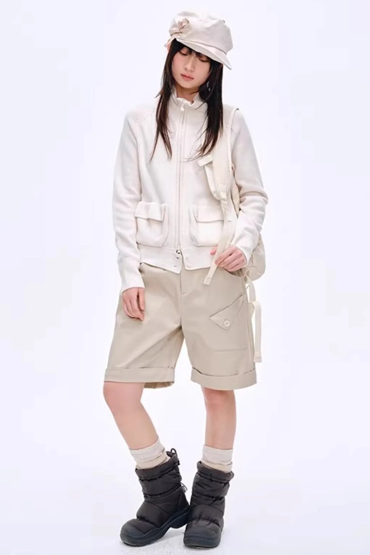Elegant Irregular Pleated Newsboy Cap