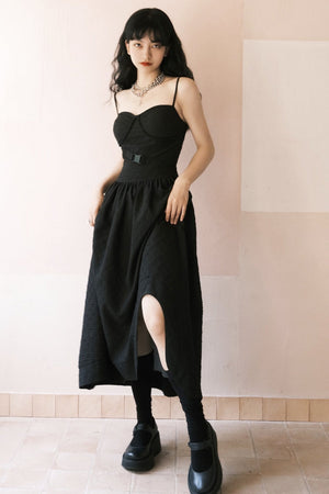 Elegant Jacquard Strap Dress
