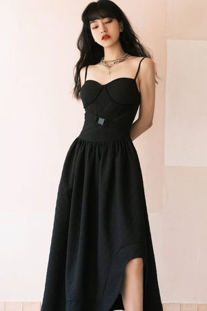 Elegant Jacquard Strap Dress