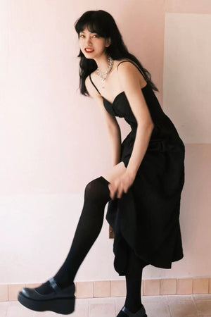 Elegant Jacquard Strap Dress