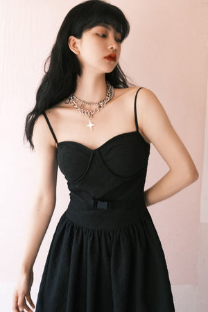 Elegant Jacquard Strap Dress
