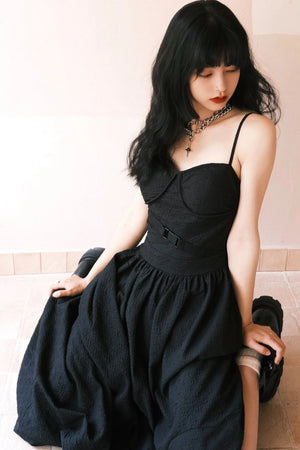 Elegant Jacquard Strap Dress