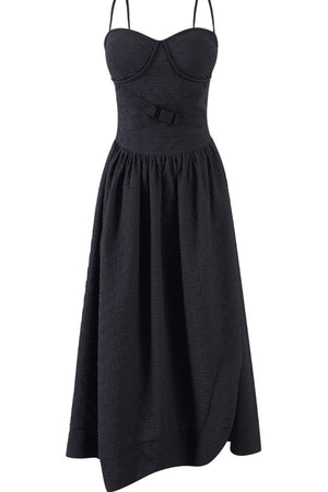 Elegant Jacquard Strap Dress