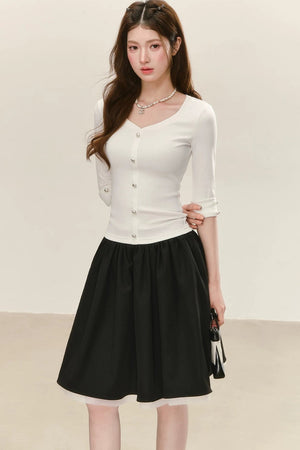 Elegant Knitted V-Neck Top