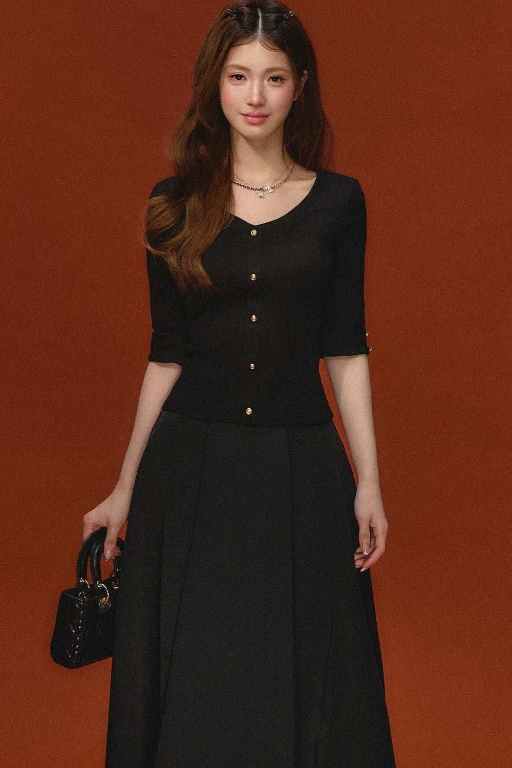 Elegant Knitted V-Neck Top