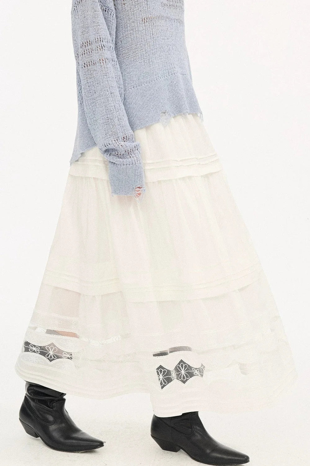 Elegant Lace A-Line Skirt