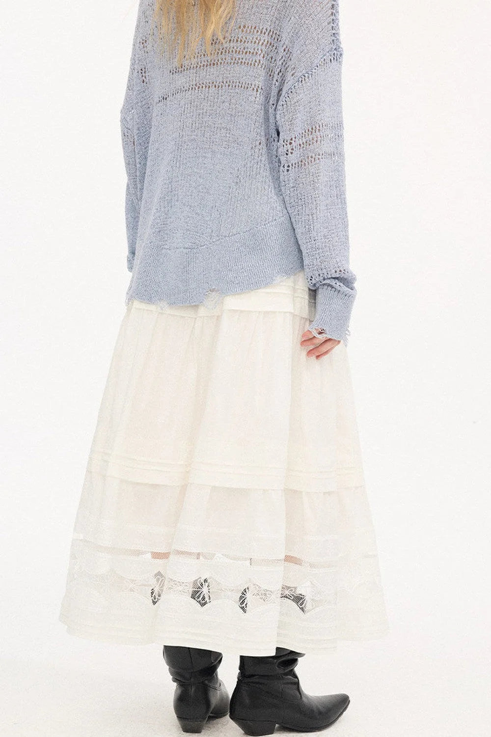 Elegant Lace A-Line Skirt