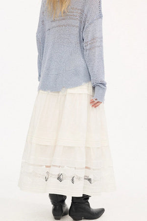 Elegant Lace A-Line Skirt