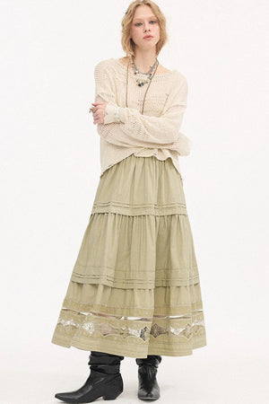 Elegant Lace A-Line Skirt