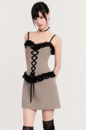 Elegant Lace Patchwork Dress Set-Up