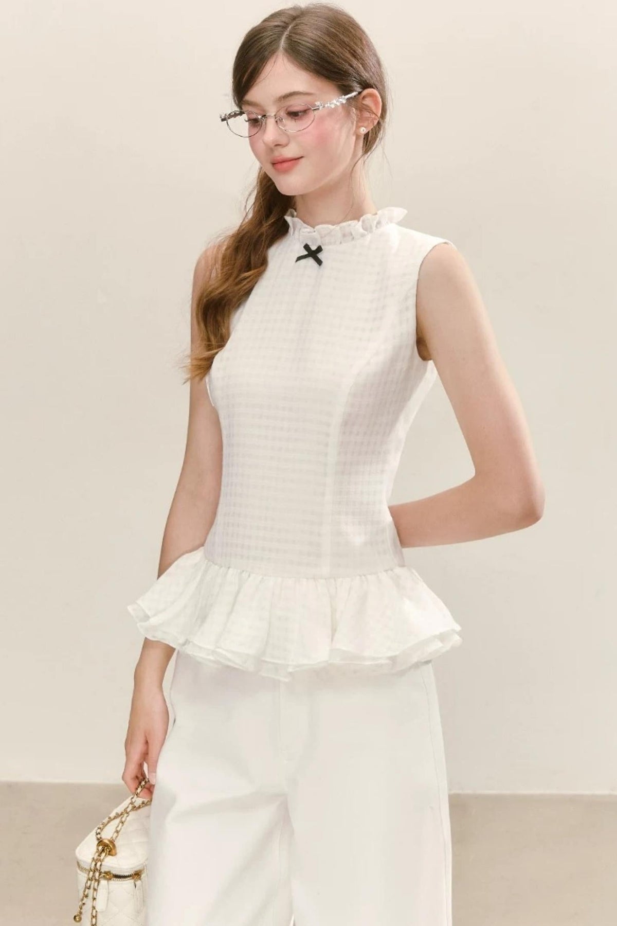 Elegant Lace Plaid Top