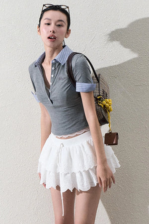 Elegant Layered Lace Skirt