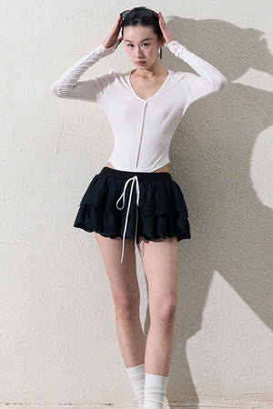 Elegant Layered Lace Skirt