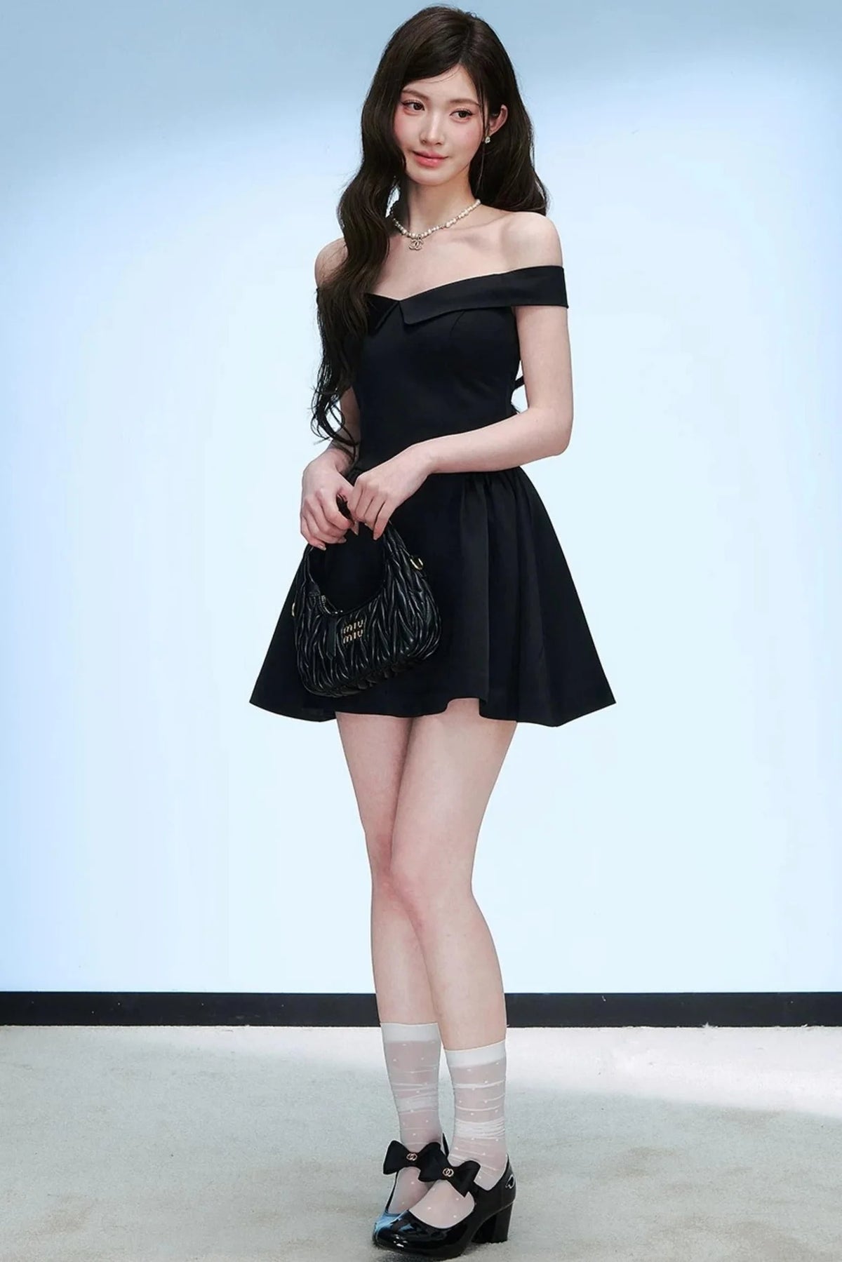 Elegant Off-Shoulder Pleated Dress