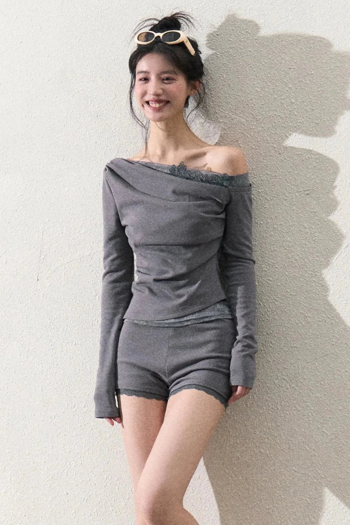 Elegant One-Shoulder Tops Set-Up