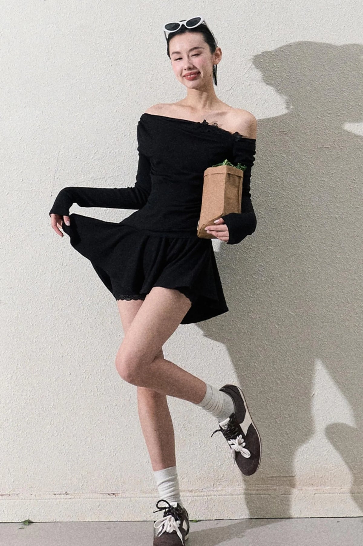 Elegant One-Shoulder Tops Set-Up