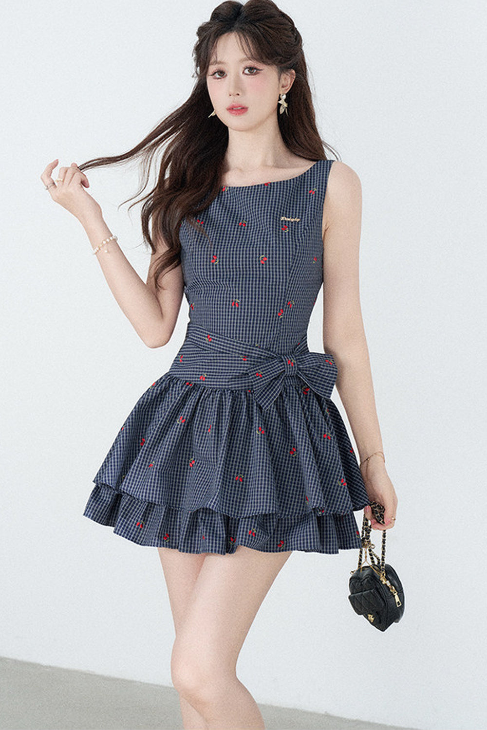 Elegant Plaid Vest Dress