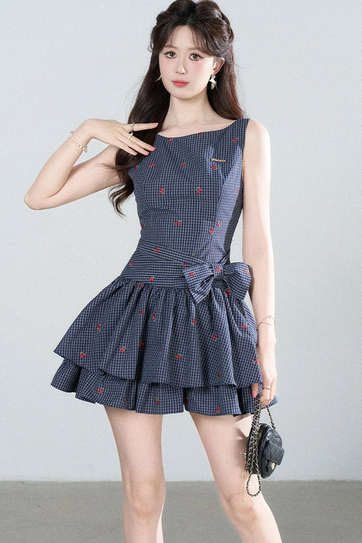 Elegant Plaid Vest Dress
