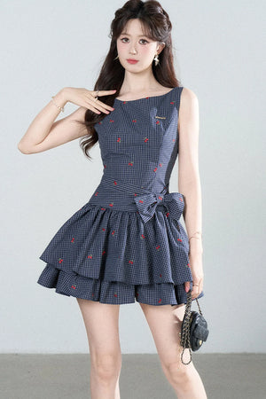 Elegant Plaid Vest Dress