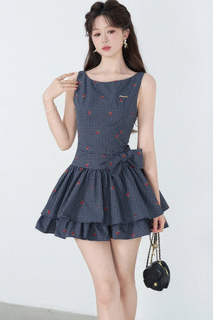 Elegant Plaid Vest Dress