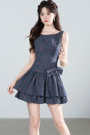 Elegant Plaid Vest Dress