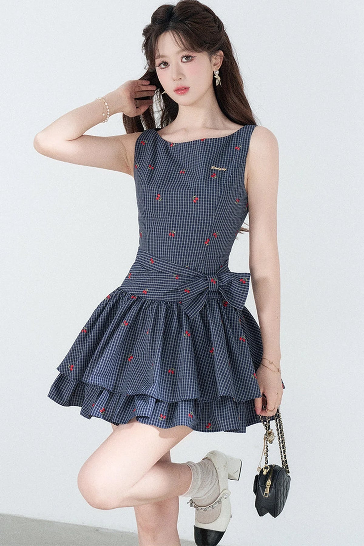 Elegant Plaid Vest Dress