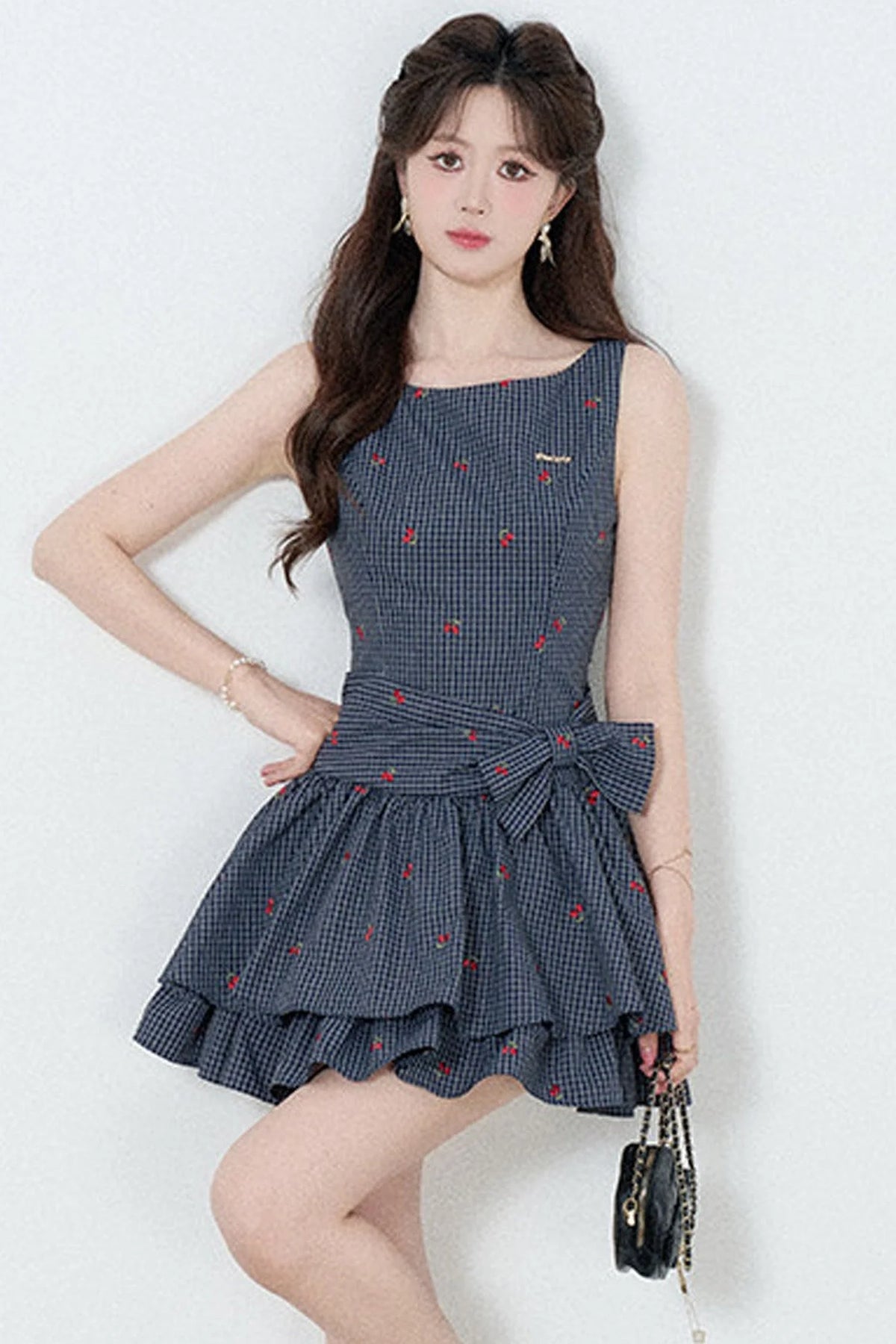Elegant Plaid Vest Dress