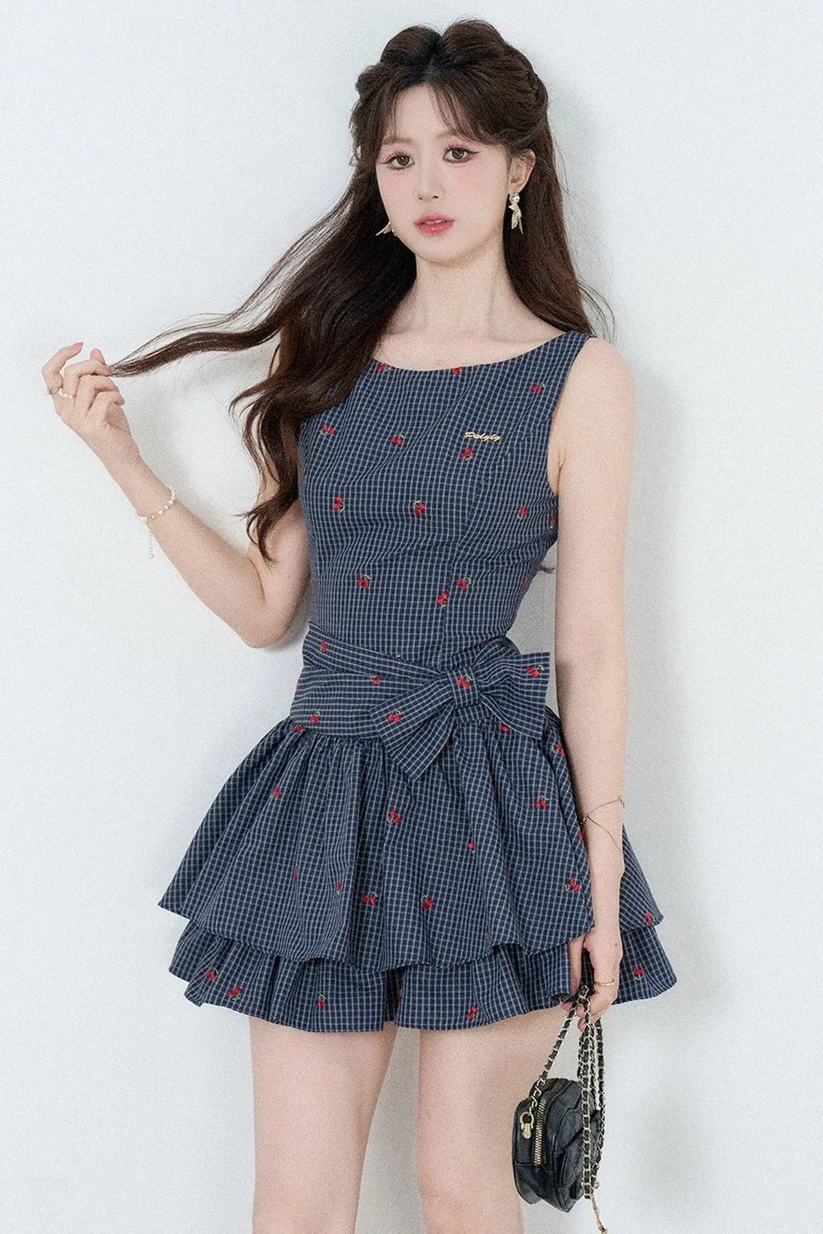 Elegant Plaid Vest Dress