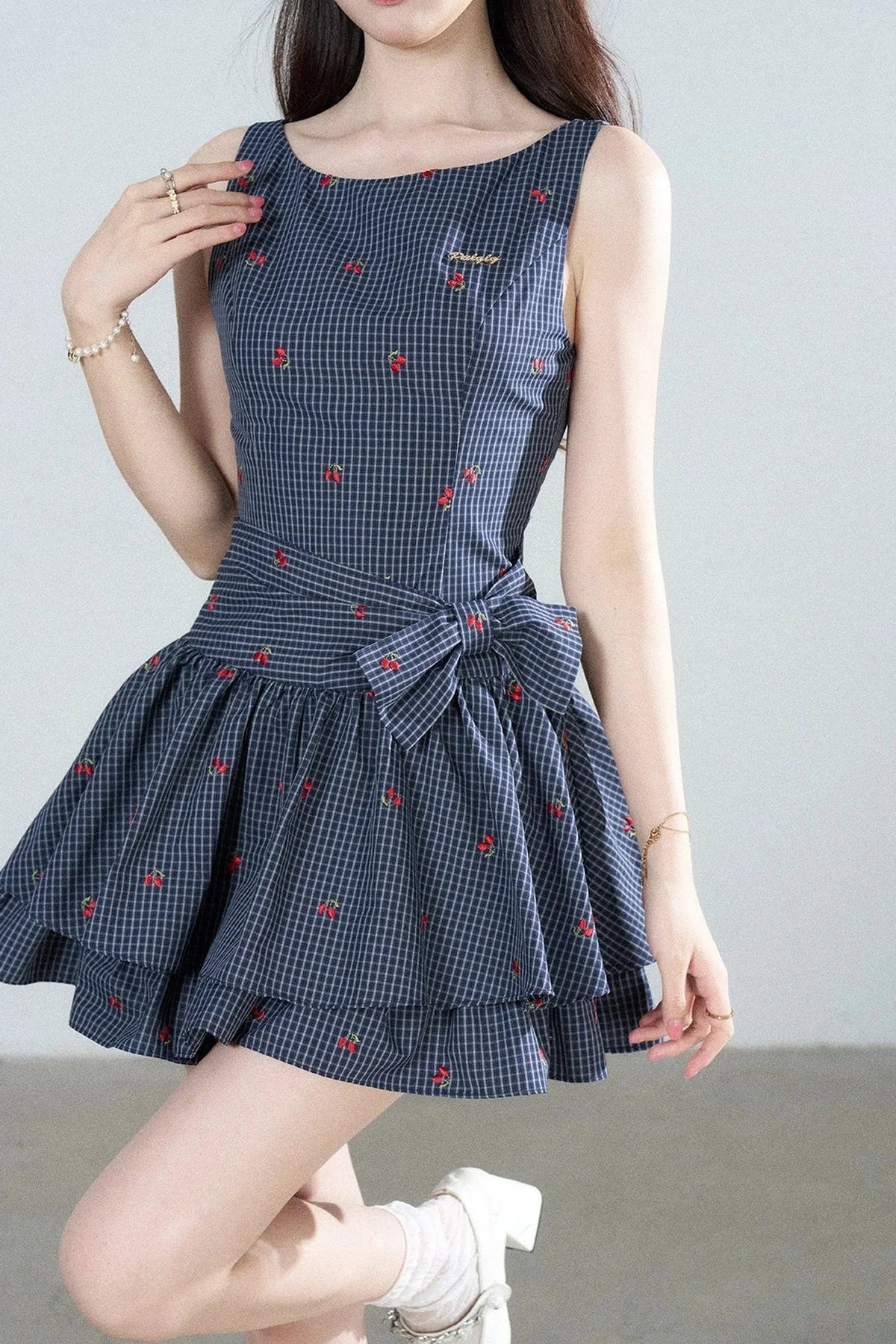 Elegant Plaid Vest Dress