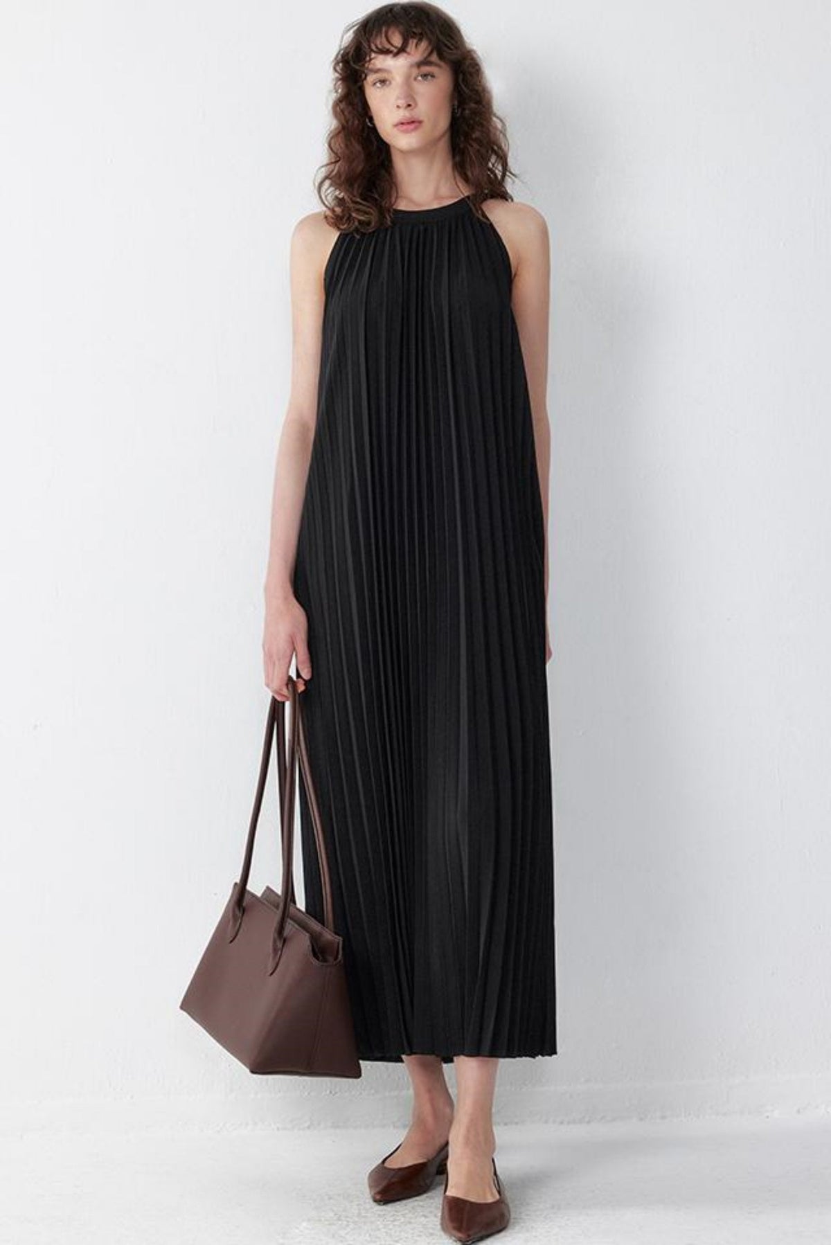 Elegant Pleated Gown Dress