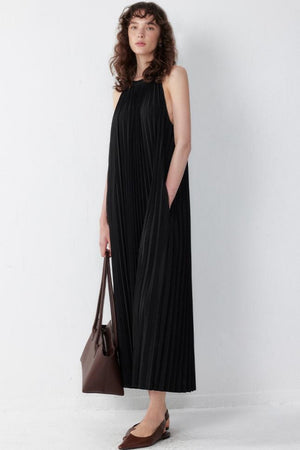 Elegant Pleated Gown Dress