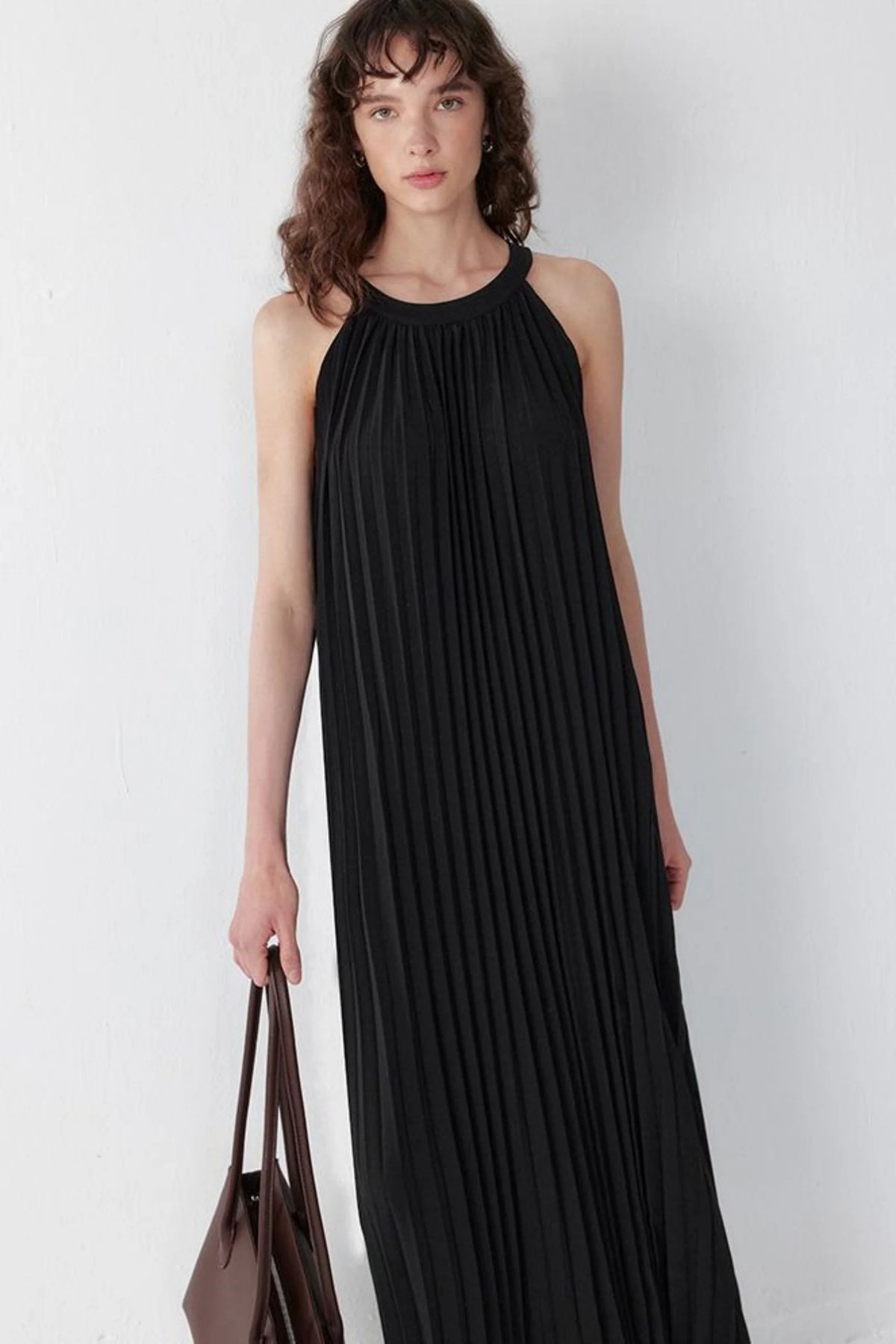 Elegant Pleated Gown Dress