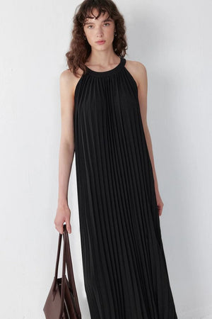 Elegant Pleated Gown Dress