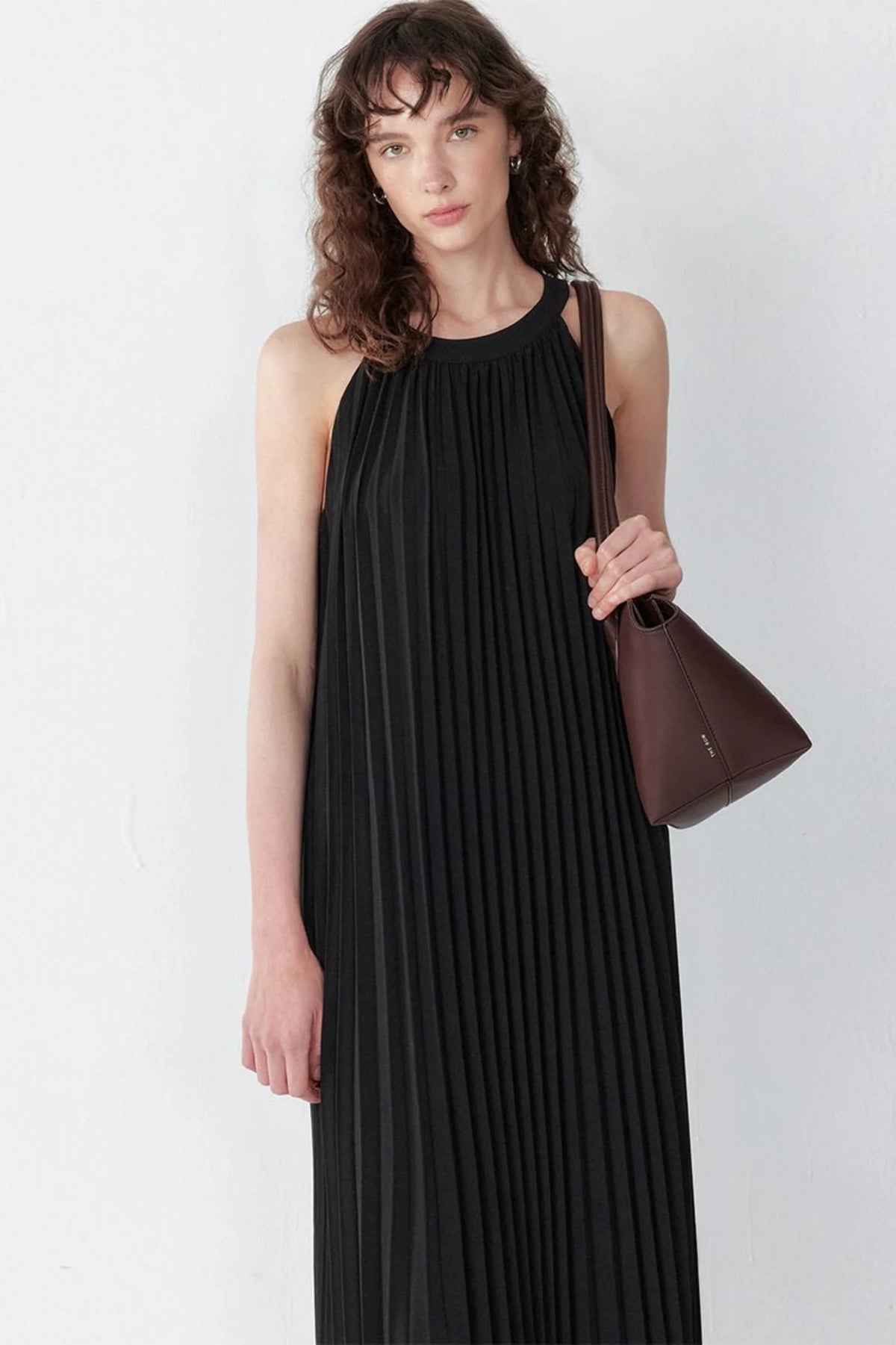 Elegant Pleated Gown Dress