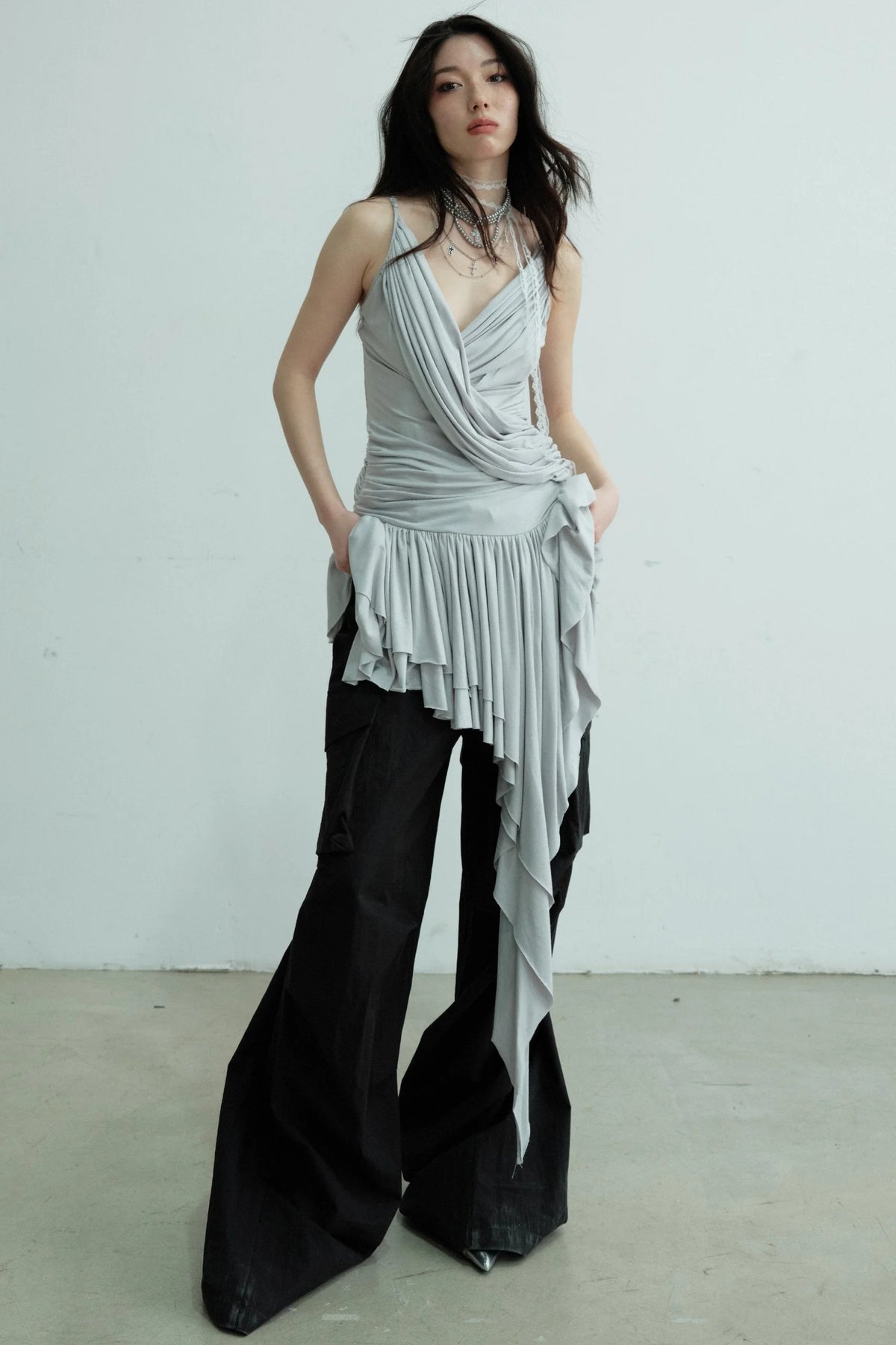 Elegant Pleated Peplum Vest