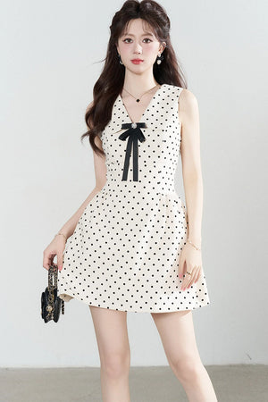 Elegant Polka Dot A-Line Dress